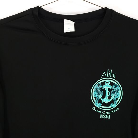 Caribbean Alibi Boat Charters Shirt Adult Extra Small Long Sleeve USVI Pullover - Picture 5 of 8